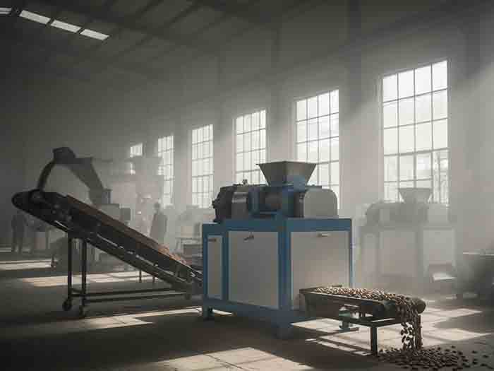 有机肥挤压造粒设备-对辊挤压造粒机